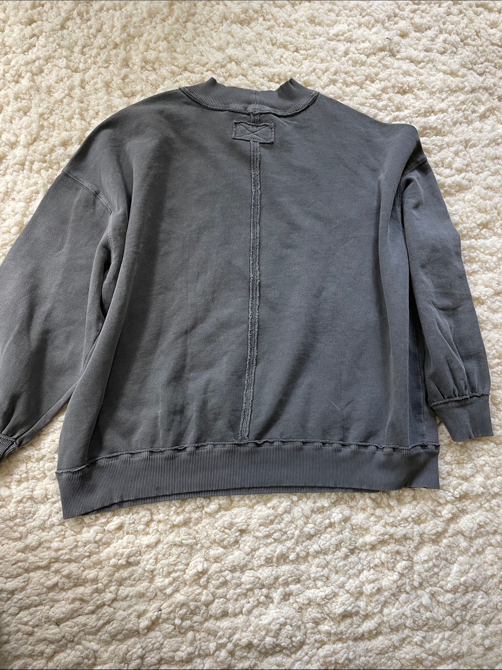 We The Free Oversized Crewneck Sweatshirt in Charcoal Gray - Picture 9 of 9